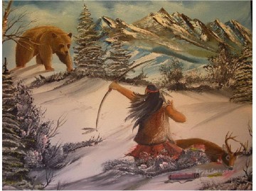 jagd Ölbilder verkaufen - Jagd Bär indian